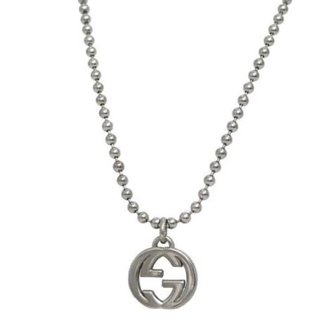 GUCCI Necklace Silver Interlocking 479217 J8400 8106 925 GG 